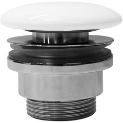Донный клапан для сливного отверстия раковин без перелива, G 1 1/4, (крышка керамика цв.белый), GSI ZZ