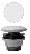 Донный клапан для сливного отверстия раковин без перелива, G 1 1/4, (крышка керамика цв.белый матовый), GSI ZZ