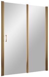 Дверь в нишу EP-F-1, 140x190 см, правая, распашная с неподвижным элементом, профиль бронза, стекло прозрачное ZZ