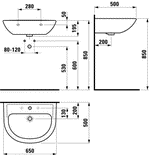 Раковина 65х50 см, 1 отв. для смесителя,  Laufen Pro ZZ