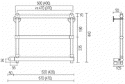 Полотенцесушитель Art.540/3/500WH (цв. белый)  440х510 мм (эл.+Box), Margaroli ZZ