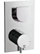 Смеситель-термостат для душа встраиваемый в стену, с переключателем, на 2 "Потребителя", (цв. хром), Ran ZZ