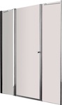 Дверь в нишу 1800хh1950мм, (1780-1820)хh1950, с 2 неподв.сегментами "Левая" (петли слева, вход 555 мм), (стекло прозр. 6мм, фурн/хром), ELENA XX