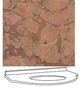 Столешница с цоколем под раковину 84*2*62см, 1 отв. цвет Rosso Verona anticato, Eurodesign Il Borgo ZZ