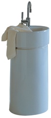 Колонна керамическая, круглая d42хh69см, монтаж с раковинами арт.5050/42A и 5050/42/C, сифон с выпуском в пол и крепёж в компл., (цв.белый), Twin ZZ