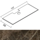 Столешница 137х56хh2см, с отверстием под накладную раковину, (мрамор цв. Emperador Dark), (БЕЗ дерев.транспорт.ящика арт.000MG131), Lutetia ZZ
