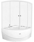 Душевая шторка на ванну Верона, 149*160 см, профиль белый, стекло "Beatrice" XX товар