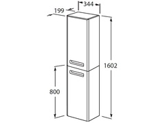 Пенал подвесной GAP 34,4х19,9х160 см, правый, цвет белый, крепеж в комплекте ZZ