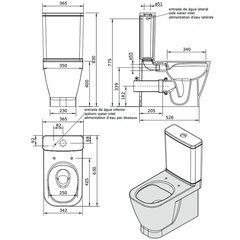 Чаша напольного унитаза, 62,4,x35см, безободковый Rimflush, без бачка арт.1341110LM и сиденья, Look ZZ
