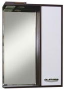 Зеркало со шкафом справа и подсветкой Квадро 570х800х160, крепеж в комплекте,цвет венге/белый XX