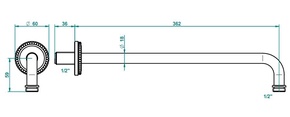 Кронштейн стеновой 35см, G1/2, (цв.бронза (Bronze brillant)) THG ZZ