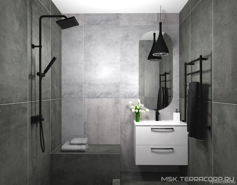 Душевая комната GRASARO Beton дизайн