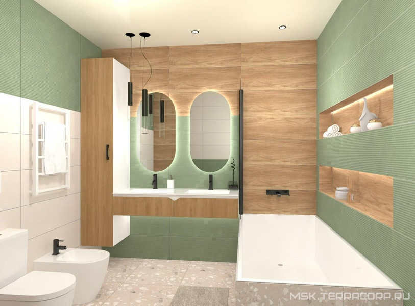 Ванная комната Wabi-Sabi дизайн