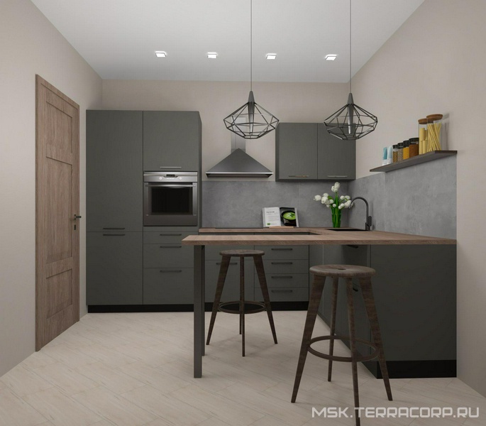 Кухонный фартук Exterior Ceramica Industrial Beton дизайн