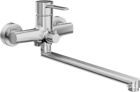 Смеситель для ванны, с длинным изливом, (цв.браш.никель),  ZZ Urbatec Evolution EVPW119