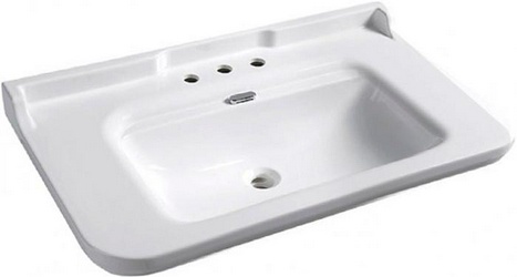 Раковина 100х55см, с 3 отв.д/смес., с переливом, без креплений к стене, заглушка отверстия перелива цв.хром в компл.,   ZZ Kerasan Waldorf 4142K1bi/cr*3