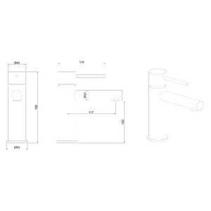 Смеситель для раковины, без д/к, (цв.хром),  ZZ Allen Brau Glority 5.51001-00