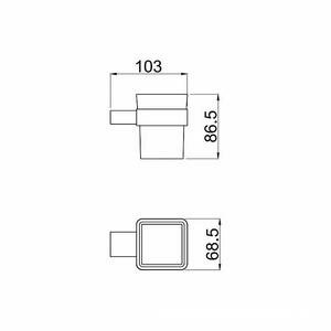 Стакан настенный, (стекло матовое, держат.цв.хром),  ZZ Allen Brau Infinity 6.21002-00