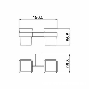 Стакан двойной, настенный, (стекло матовое, держат.цв.хром),  ZZ Allen Brau Infinity 6.21003-00