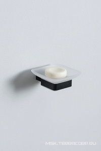 Мыльница настенная, (стекло матовое, держат.цв.черный матовый),  ZZ Allen Brau Infinity 6.21004-31