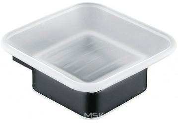 Мыльница настенная, (стекло матовое, держат.цв.черный матовый), Infinity ZZ