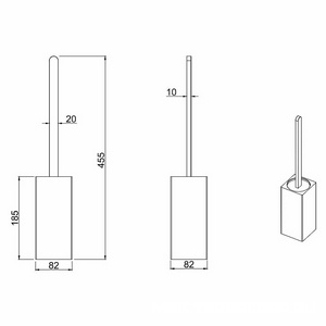 Ершик напольный в металлическом стакане, (цв.хром),  ZZ Allen Brau Infinity 6.21009-00