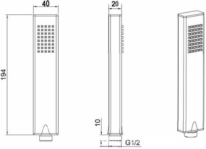 Лейка д/д ручная, 1 режим, (пластик цв.черный матовый),  ZZ Allen Brau Infinity 5.21022-31
