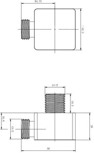 Шланговое подсоединение, квадр., 1/2, (цв.хром),  ZZ Allen Brau Infinity 5.21A17-00