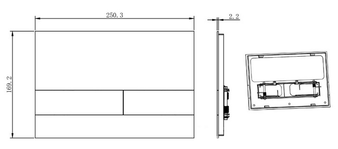 Кнопка двойного смыва, пневм., для инсталляции д/унитаза, (цв.графит),  Allen Brau Infinity 9.20008.GR