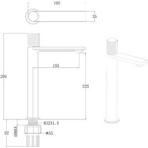 Смеситель для раковины, Высокий, без д/к, (цв.хром),  ZZ Allen Brau Liberty 5.33002-00
