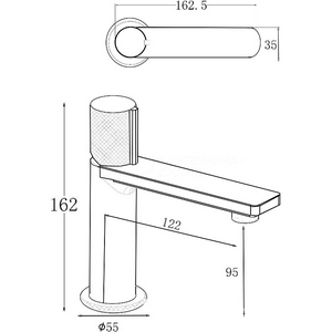Смеситель для раковины, без д/к, (цв.хром),  Allen Brau Liberty 5.33001-00
