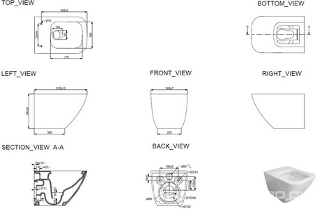 Унитаз подвесной 520х360мм, смыв Tornado, без сиденья, крепеж в компл., (цв.белый),  3 Allen Brau Liberty 4.33011.20