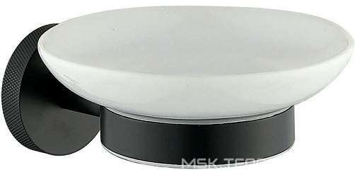 Мыльница настенная, (керамика, держат.цв.черный матовый), Priority ZZ