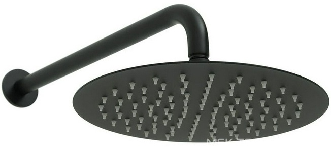 Душ верхний, стационарный, круглый d250мм, G 1/2, антикальц., стеновой кронштейн 380мм, (латунь цв.черный матовый),  ZZ Allen Brau Priority 5.31017-31