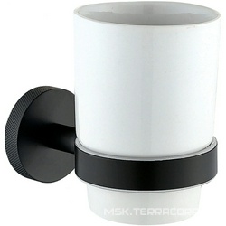 Стакан настенный, (керамика, держат.цв.черный матовый), Priority ZZ