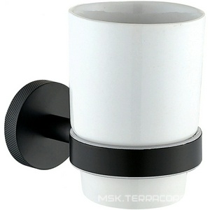 Стакан настенный, (керамика, держат.цв.черный матовый),  ZZ Allen Brau Priority 6.31002-31