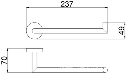 Полотенцедержатель 237мм, (цв.черный матовый),  ZZ Allen Brau Priority 6.31010-31