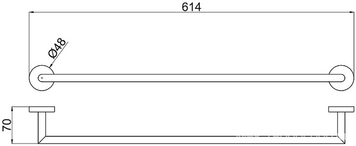 Полотенцедержатель 612мм, (цв.хром),  ZZ Allen Brau Priority 6.31011-00
