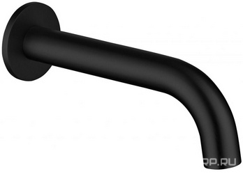 Излив для набора воды в ванну, встраиваемый в стену, 164мм, (цв.черный матовый), Priority ZZ