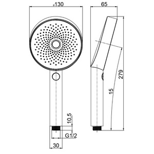Лейка д/д ручная, 3 режима, (пластик цв.браш.никель),  ZZ Allen Brau Priority 5.31B20-BN