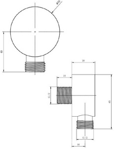Шланговое подсоединение, кругл., 1/2, (цв.браш.никель),  ZZ Allen Brau Priority 5.31A15-BN
