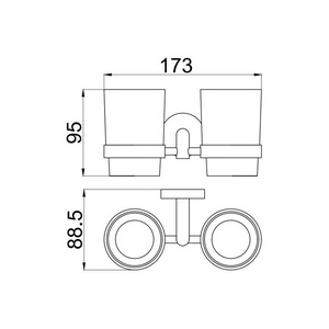 Стакан двойной, настенный, (керамика, держат.цв.черный матовый),  ZZ Allen Brau Priority 6.31003-31