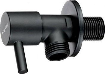 Вентиль запорный, угловой, 1/2 х 1/2, (цв.черный матовый), Priority ZZ