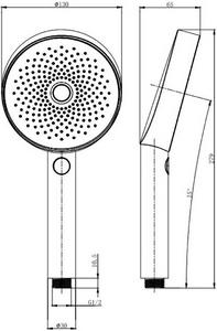Лейка д/д ручная, 3 режима, (пластик цв.черный матовый),  ZZ Allen Brau Priority 5.31B20-31