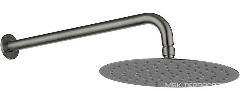 Душ верхний, стационарный, круглый d300мм, G 1/2, антикальц., стеновой кронштейн 430мм, (латунь цв.графит браш),  ZZ Allen Brau Priority 5.31A17-MG