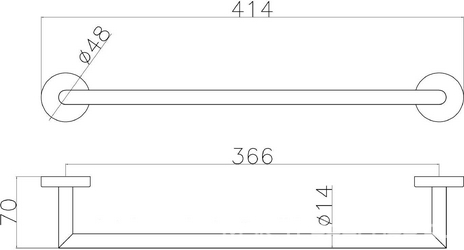 Полотенцедержатель 414мм, (цв.черный матовый),  ZZ Allen Brau Priority 6.31A11-31