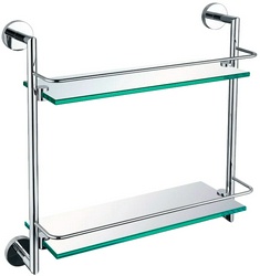 Полка двойная 418х408х138мм, (стекло прозрачное, держат.цв.графит браш.),  ZZ Allen Brau Priority 6.31015-MG