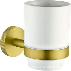 Стакан настенный, (керамика, держат.цв.золото браш.),  ZZ Allen Brau Priority 6.31002-GB