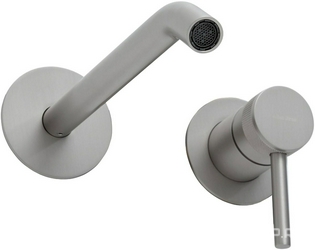 Смеситель для раковины, встраиваемый в стену, излив 203мм, встраив.часть в компл., (цв.браш.никель), Priority 4,0 ZZ