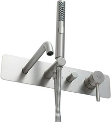 Смеситель для ванны, встраиваемый в стену, шланг, лейка, внутренняя часть в компл., (цв.браш.никель),  ZZ Allen Brau Priority 5.31А06-BN